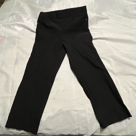 Rafaella Pants - Classic Black Wide-Leg Pants (ankle length)